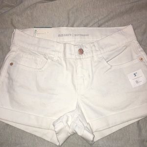 White Boyfriend Shorts